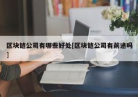 区块链公司有哪些好处[区块链公司有前途吗]